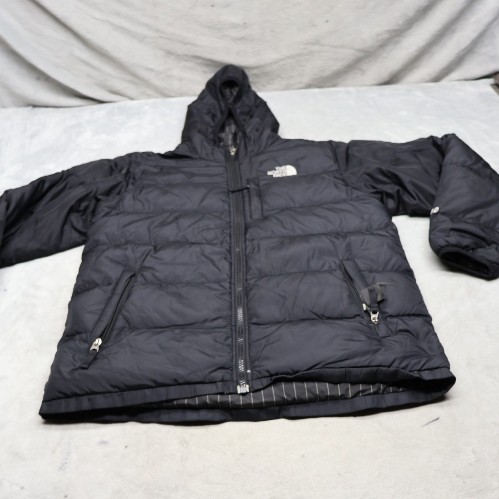 North Face Down Jacket Boys XL Black 550 Fill Insulated Wind Rain Quilted Puffer